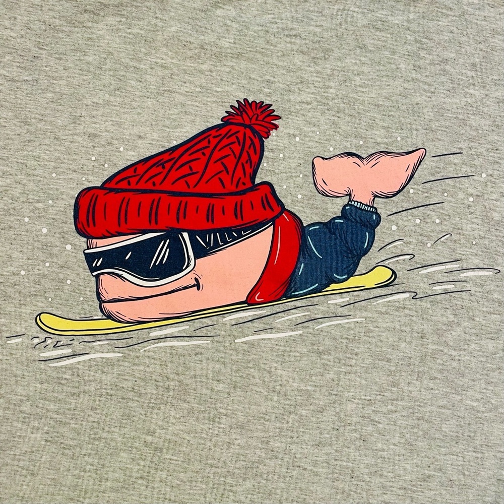 Vineyard Vines Long Sleeve Tee Mens Medium Snowboarding Whale Pocket T-Shirt